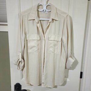 Babaton Aritzia Cream Utility Shirt US S